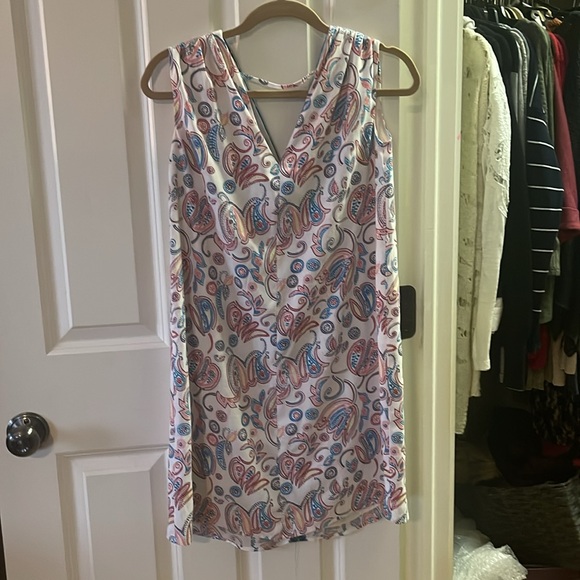 Loft White Paisley Sleeveless Dress - Picture 2 of 2